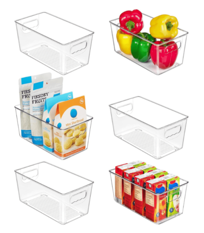 Plastic Pantry Organizer Bins for Fridge