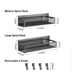 Fridge Magnet Organizer with Moveable 4 Hooks