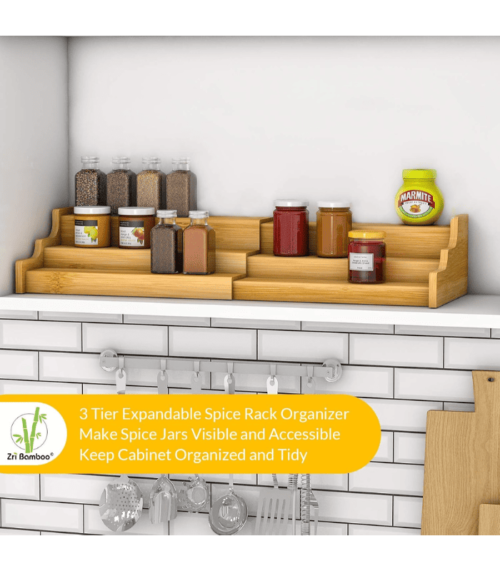 3 Tier Bamboo Expandable Display Shelf