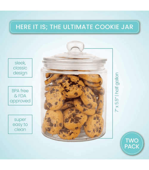 Airtight Glass Storage Cookie Jar for Flour