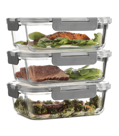6-Piece Superior Glass Food Containers Set