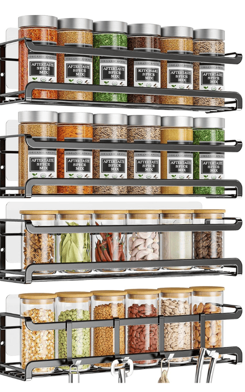 Spice Rack wall mounted 4 Pack