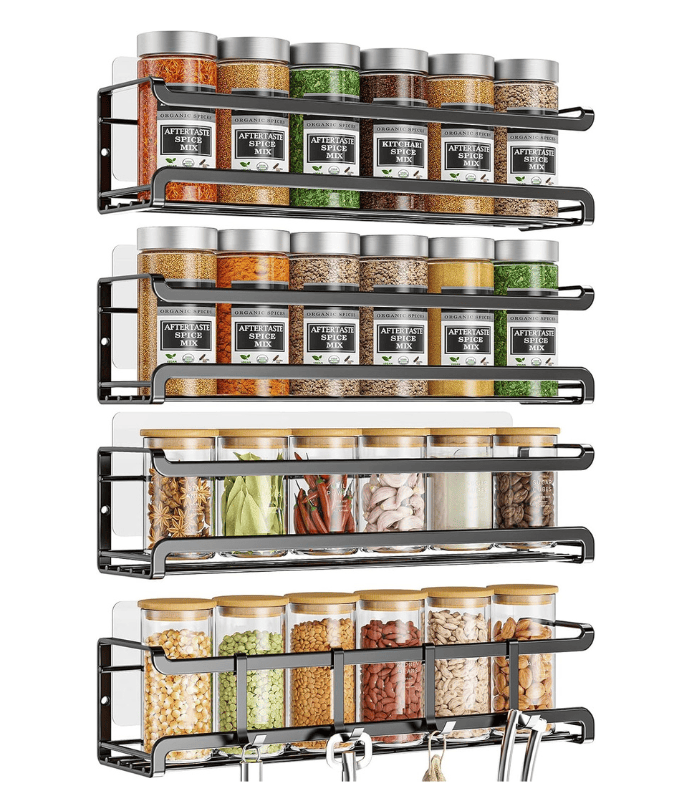 Spice Rack wall mounted 4 Pack