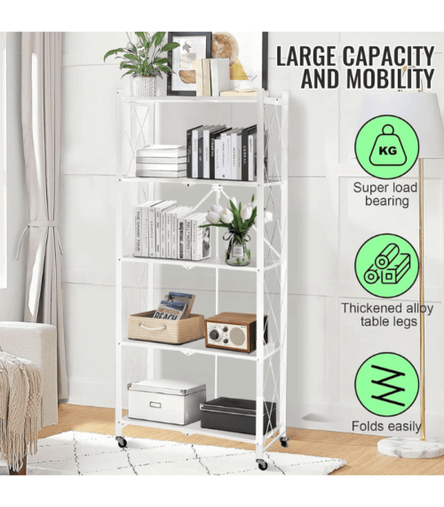 Foldable Storage Shelves 5 Tier