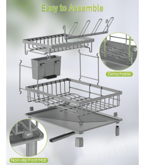 Durable Stainless Steel Dish Racks for Kitchen Counter