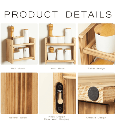 Kitchen countertop Wood Spice Rack