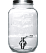 Glass Beverage Dispenser with Metal Spigot
