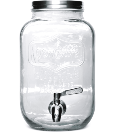 Glass Beverage Dispenser with Metal Spigot