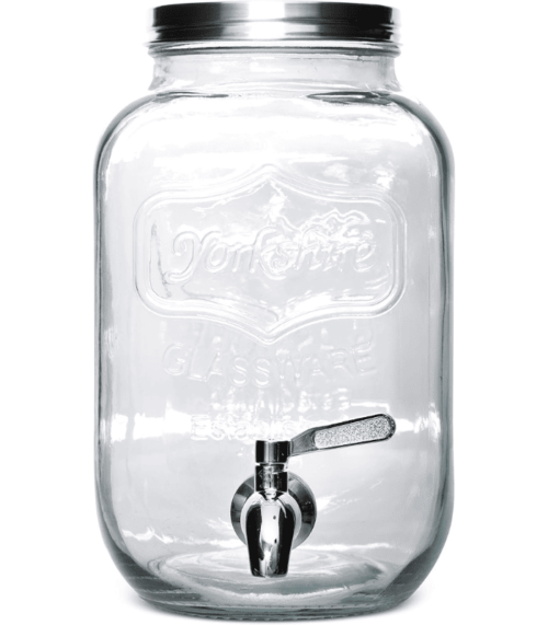 Glass Beverage Dispenser with Metal Spigot