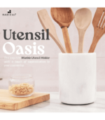Marble Utensil Holder White Handmade