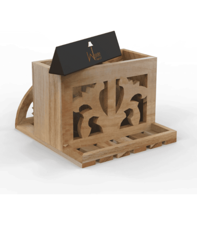 Wood Cutlery and Tissue Holder