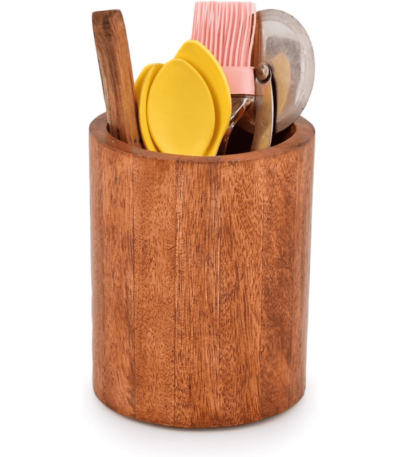 Natural Mango Utensil Holder for Countertop