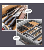 Bamboo Wood Drawer Knife Organizer