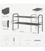 2 Tier Expandable Under Cabinet Organizer Shelf