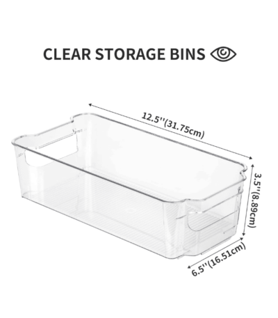 8pcs Clear Pantry Organizers and Storage Bins