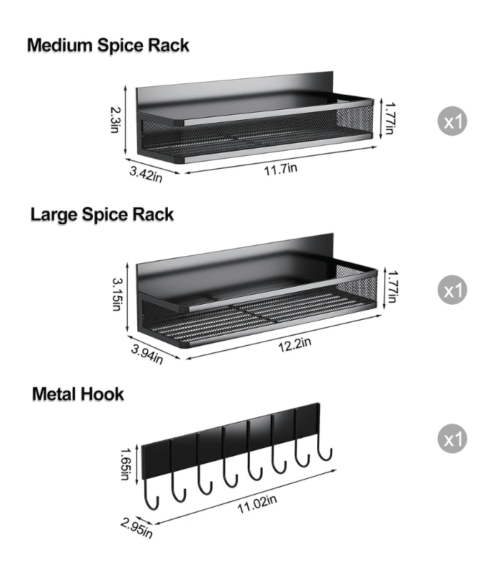 Magnetic Fridge Organizer with 8-Hook Rack