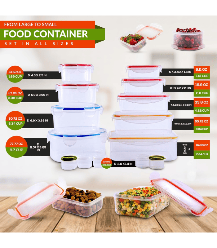 Food Storage Containers with Airtight Lids