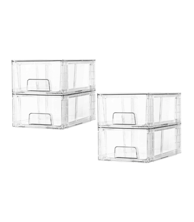 4 Pack Large Stackable Storage Drawers