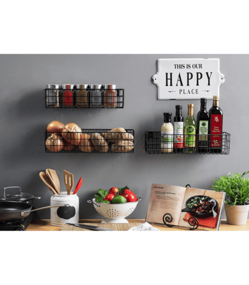 Wall Mounted Metal Wire Baskets