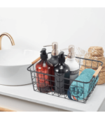 Wire Storage Baskets with Wooden Handles