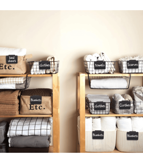 Pantry Basket Label Clip with White Chalk