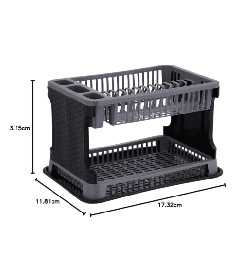 2Layer Rattan Dish Drainer 1X10