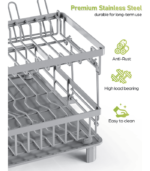 Durable Stainless Steel Dish Racks for Kitchen Counter