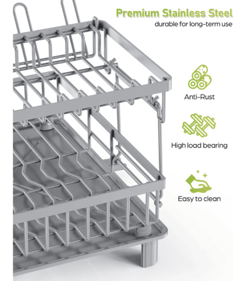Durable Stainless Steel Dish Racks for Kitchen Counter