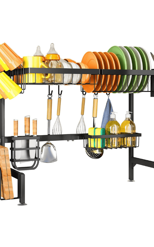 2 Tier Dish Rack Drainer for Kitchen Counter