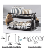 2 Tiers Dish Drying Stand With Drainer