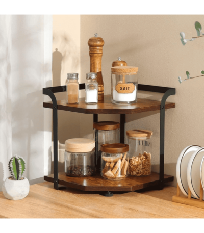 2 Tier Wood Spice Rack