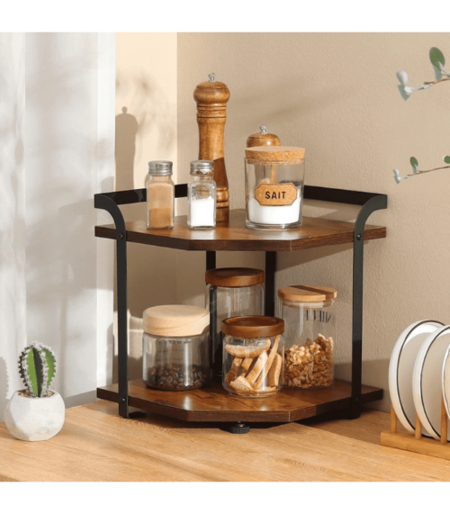 2 Tier Wood Spice Rack