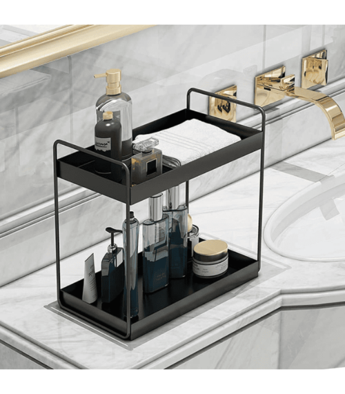 2-Tier Standing Countertop Metal Storage Rack
