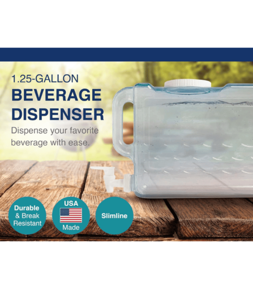 Plastic Slimline Beverage Container 1.25-Gal