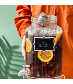 1.5 gallon Glass Ice Beverage Drink Dispenser
