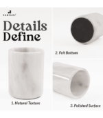 Marble Utensil Holder White Handmade