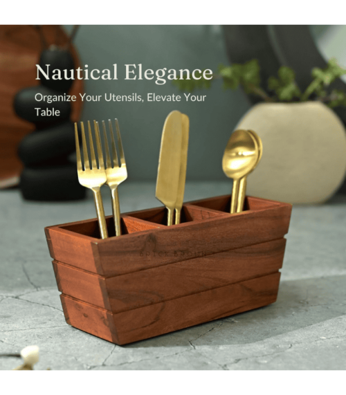 Wooden Cutlery Holder for Dining Table