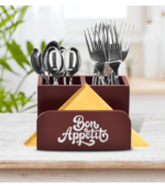 Wood Cutlery Holder with Napkin Rack