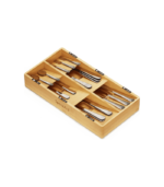 Bamboo Silverware Drawer Organizer with Labels