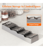 Narrow Silverware Tray for Kitchen Drawers