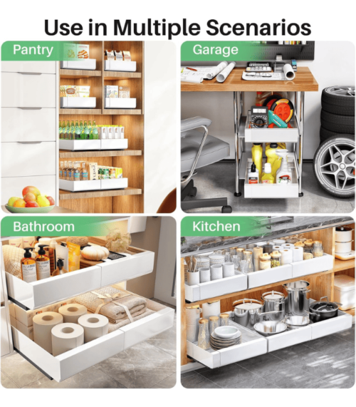 Pull-Out Cabinet Organizer For Kitchen