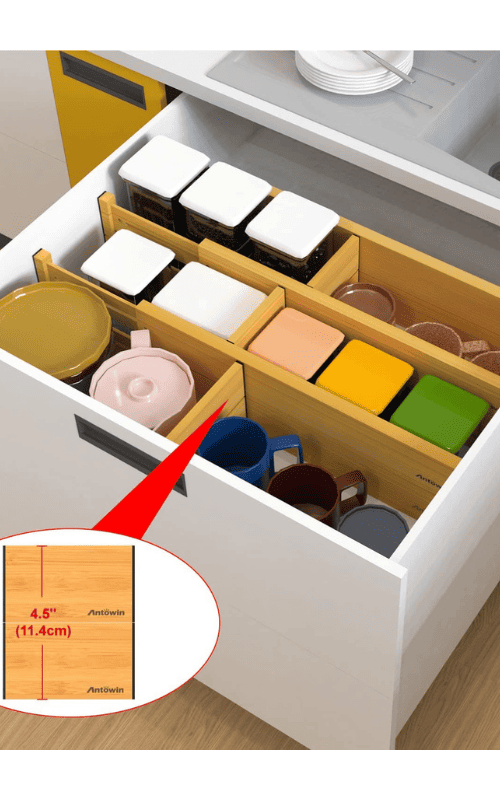 Bamboo Drawer Separators Splitter