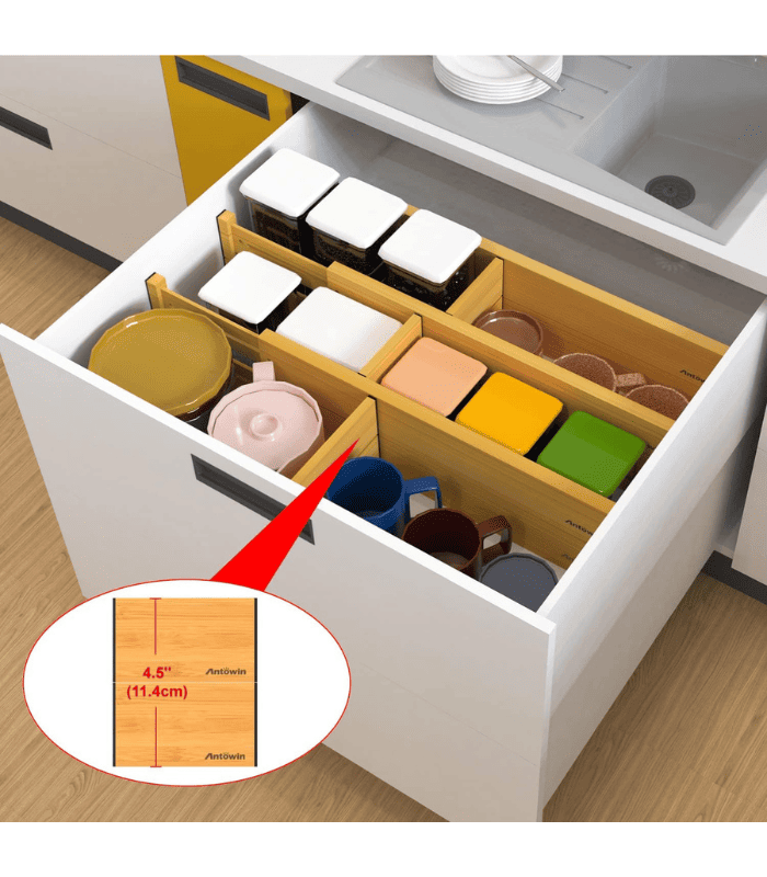 Bamboo Drawer Separators Splitter