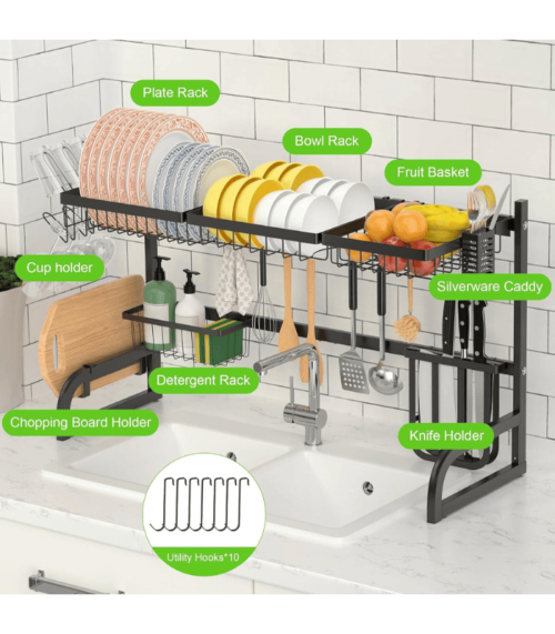 Over The Sink Adjustable Dish Rack