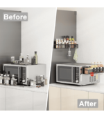 Fridge Magnet Organizer with Moveable 4 Hooks