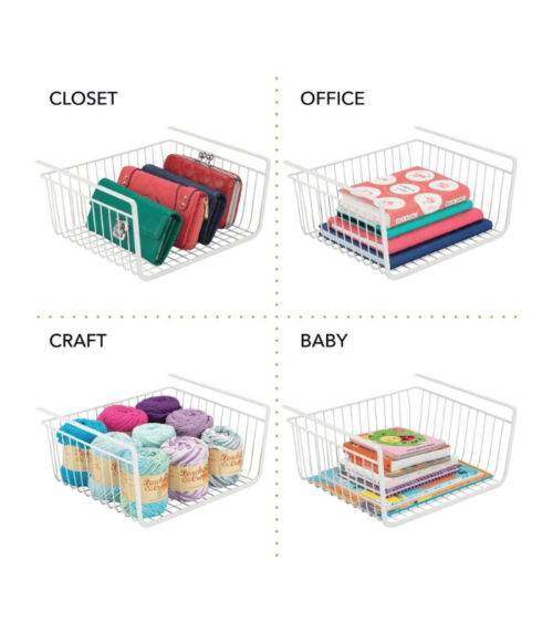 Metal Under Shelf Hanging Storage Bin