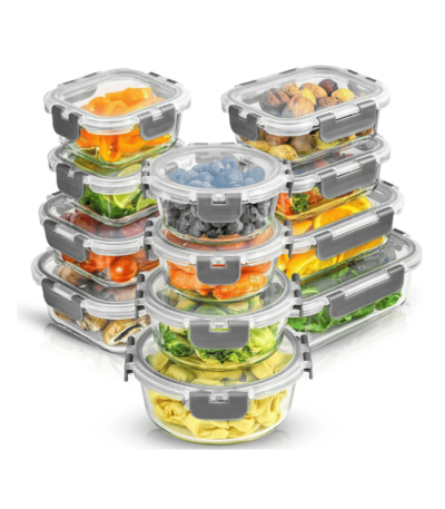 24pc Borosilicate Glass Storage Containers