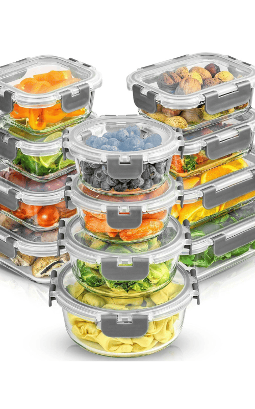 24pc Borosilicate Glass Storage Containers