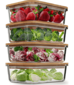 Glass Food Storage Containers with Bamboo Lids