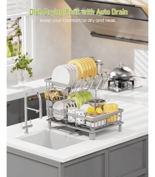 Durable Stainless Steel Dish Racks for Kitchen Counter
